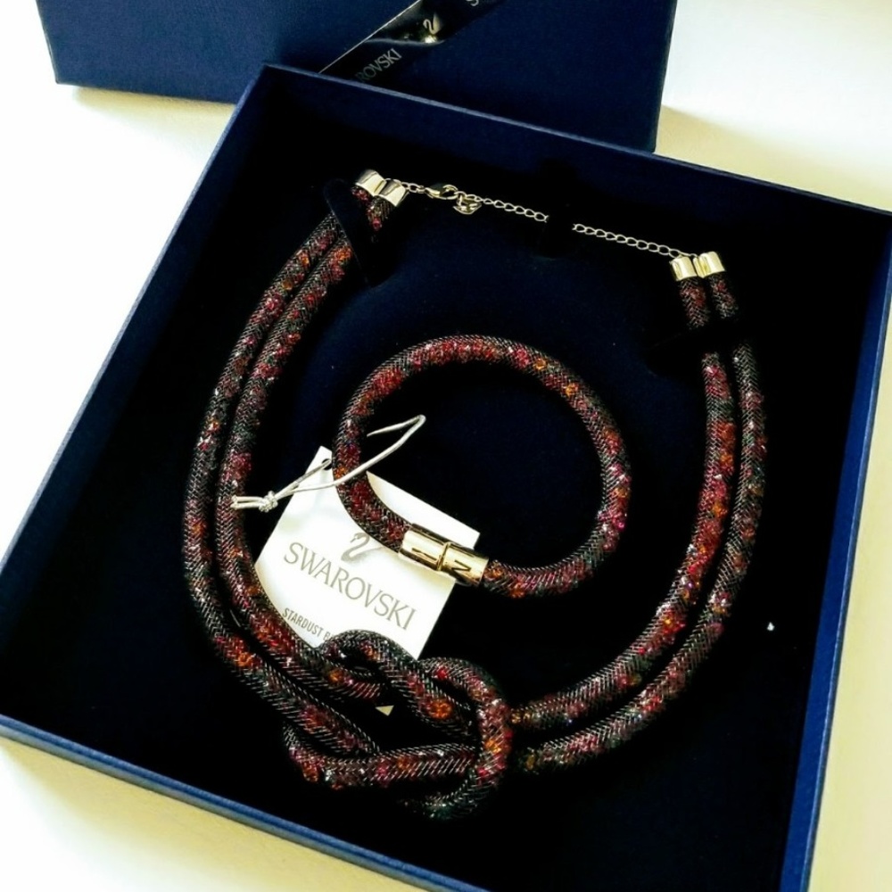 NEW Swarovski Knot Crystal Chocker & Bracelet SET - Picture 4 of 8